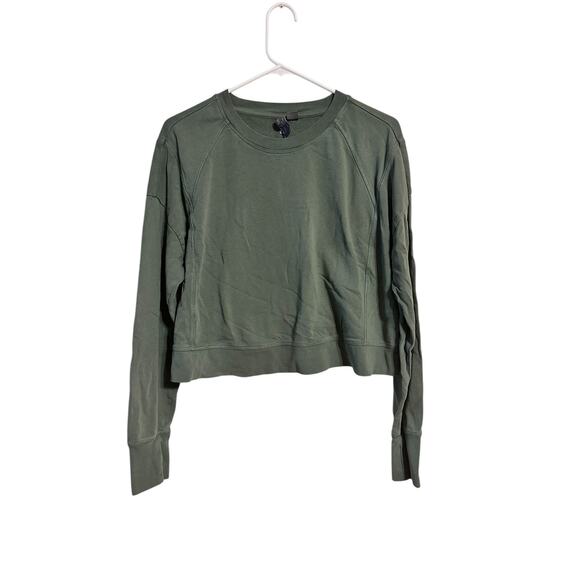 Sweaty Betty After Class Cropped Green Sweatshirt Size 12 - Picture 1 of 7